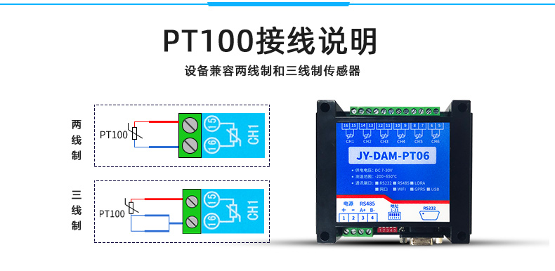 pt100采集設(shè)備接線說(shuō)明