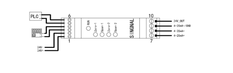 DIN202-V2TI 信號隔離模塊 接線示意圖